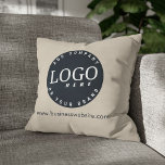 Business Logo Slogan and Website Address Custom Outdoor Pillow<br><div class="desc">Easily add your business logo and website address by clicking the "Personalize" button. Perfect for your business retreats and events,  clients and employees use. There's no minimum order requirement and no setup fee. Order as many or fewer as your business requires</div>