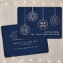 Business Logo Snowflake Ornaments Navy Blue & Real Foil Holiday Card