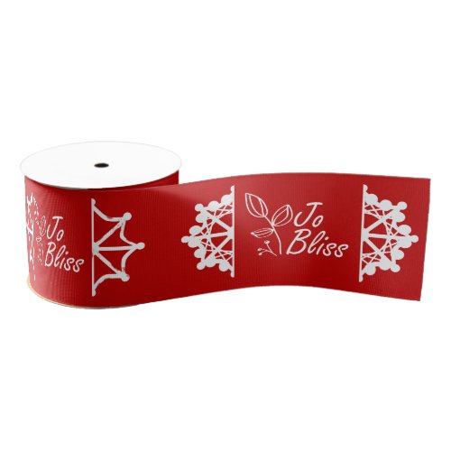 Business Logo  Snowflakes Gold Branded Gift Grosgrain Ribbon