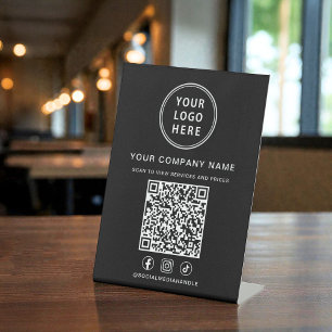 Business Logo Social Media Create Your QR Code Pedestal Sign