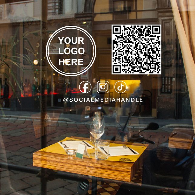 Business Logo Social Media Create Your QR Code Window Cling (Business Logo Social Media Create Your QR Code Window Cling)