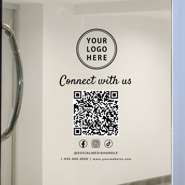 Business Logo Social Media Create Your QR Code Window Cling (Business Logo Social Media Create Your QR Code Window Cling)