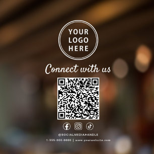 Business Logo Social Media Create Your QR Code Window Cling