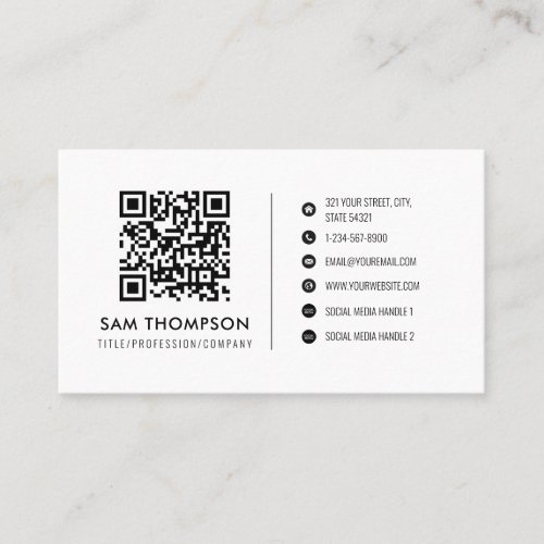 Business Logo Social Media Icons QR Code Simple Business Card