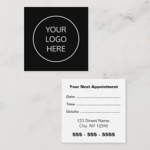 Business Logo Square Black White Appointment Card