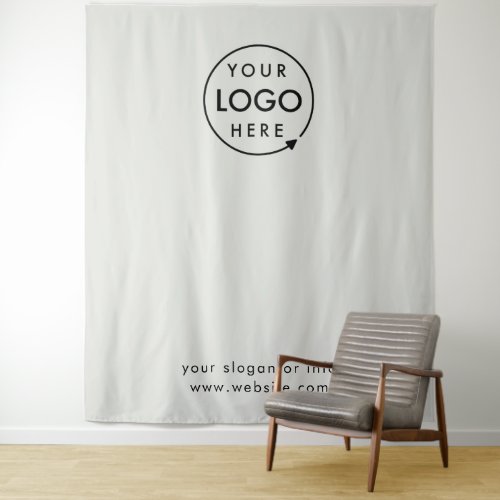 Business Logo Step and Repeat Gray Photo Backdrop 
