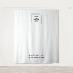 Business Logo   Step and Repeat Gray Photo  Tapestry