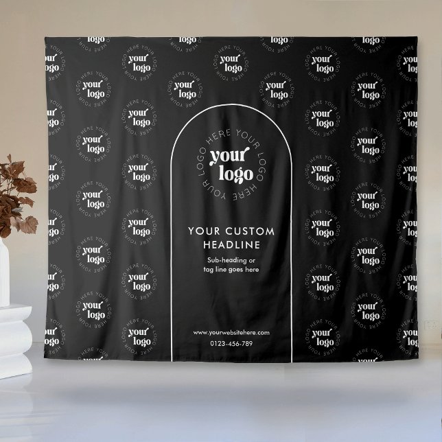 Business Logo Step Repeat Pattern Backdrop Banner (Creator Uploaded)