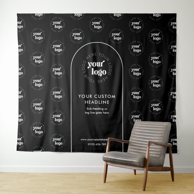 Business Logo Step Repeat Pattern Backdrop Banner (In Situ (Horizontal))
