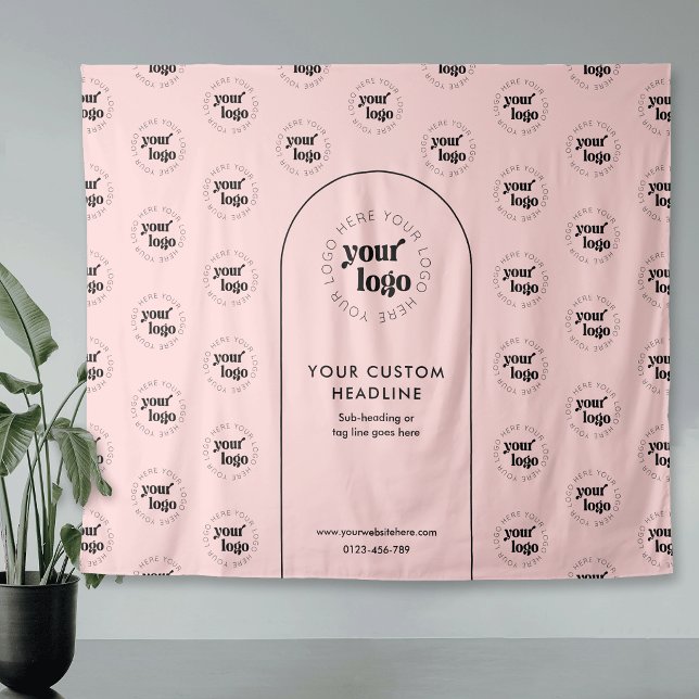Business Logo Step Repeat Pink & Black Backdrop (Creator Uploaded)
