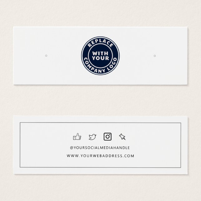 Business Logo Stud Earrings  Display Card (Front & Back)