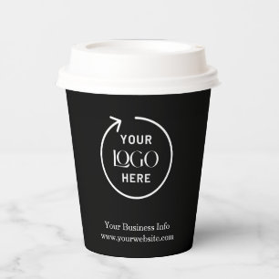 Business Logo   Stylish Black Modern Professional Paper Cups