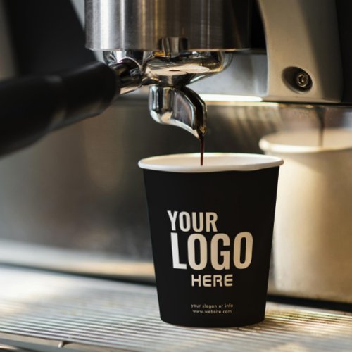 Business Logo  Stylish Black Modern Professional  Paper Cups