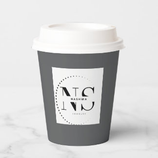 Business Logo Stylish gray Modern ProfessPaper cup