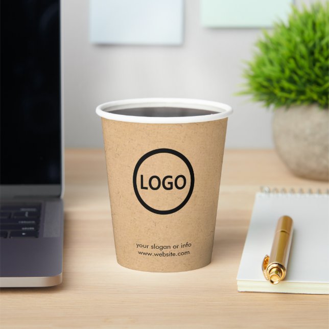 Business Logo Stylish Modern Professional coffee Paper Cups (Insitu)