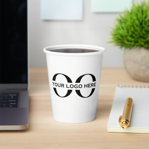 Business Logo Stylish Modern Professional White Paper Cups