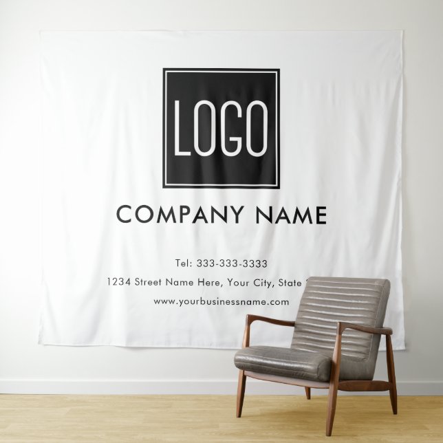 Business Logo Tapestry – Branded Wall Hanging (In Situ (Horizontal))