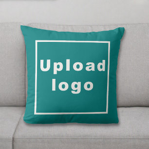 Business Logo Teal Green Throw Pillow