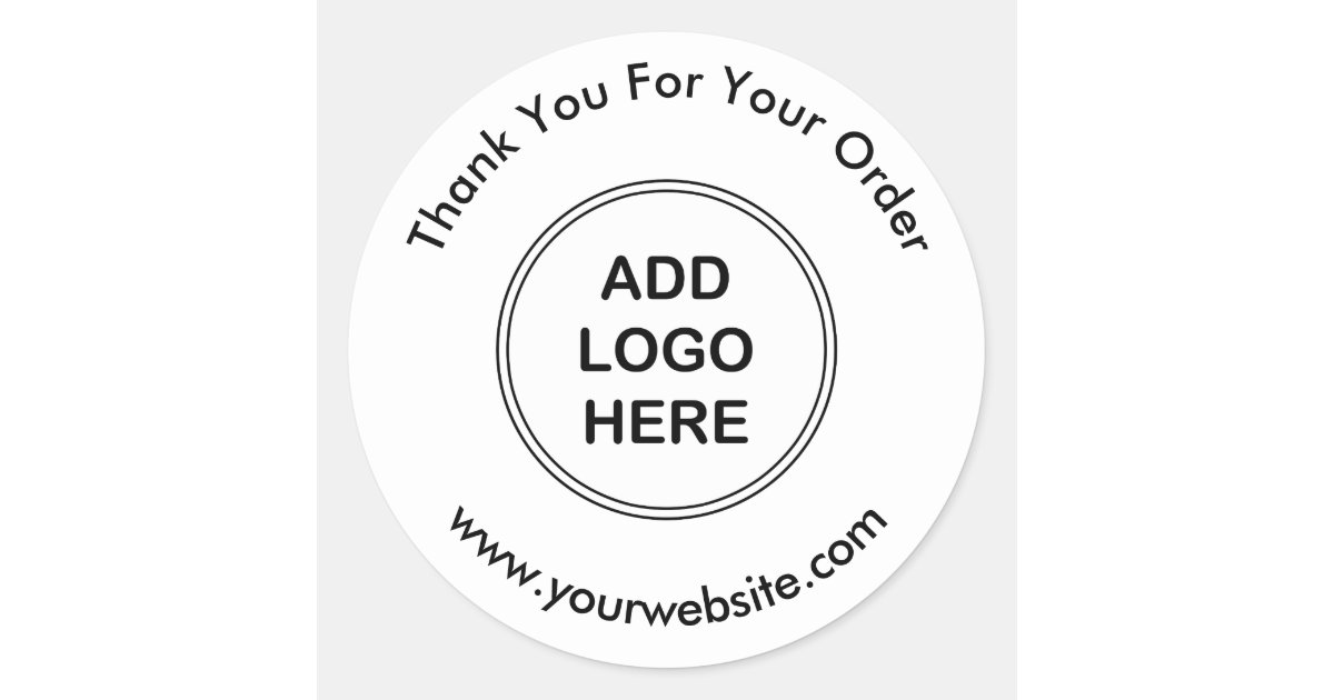 Business Thank You Stickers Custom Logo Round