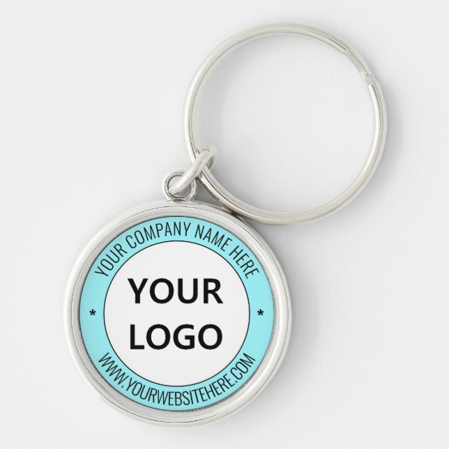Business Logo Text and Colors Promotional Keychain (Front)
