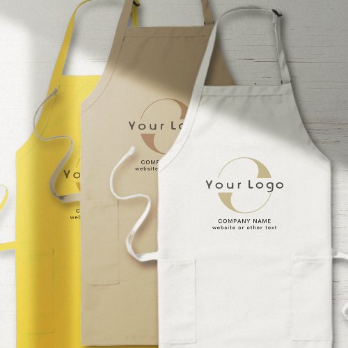 Business logo  text Company Brand with pockets Long Apron