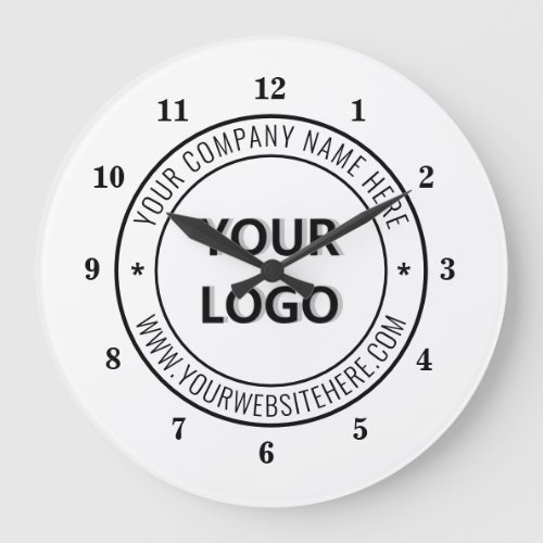 Business Logo Text Company Personalized Clock