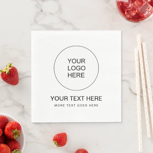 Business Logo Text Here Custom Template Luncheon Napkins