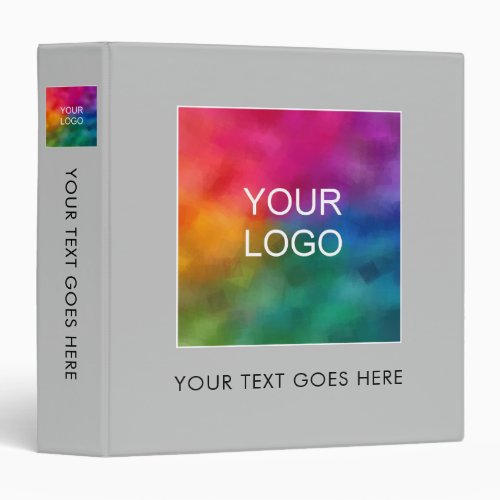 Business Logo Text Here Template Light Grey 3 Ring Binder