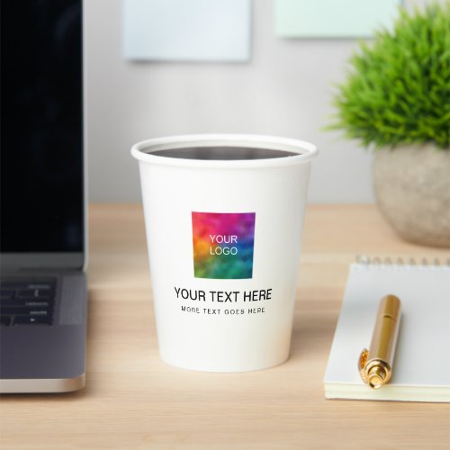 Business Logo Text Here Template Minimalist Simple Paper Cups