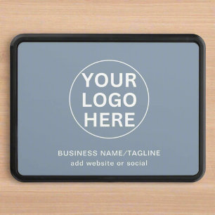 Business Logo & Text l Promotional Dusty Blue Hitch Cover