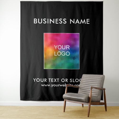 Business Logo Text Party Event Seminar Vertical Tapestry