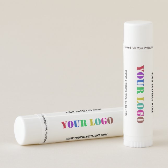 Business Logo Text Promotional Lip Balm Template (Front)