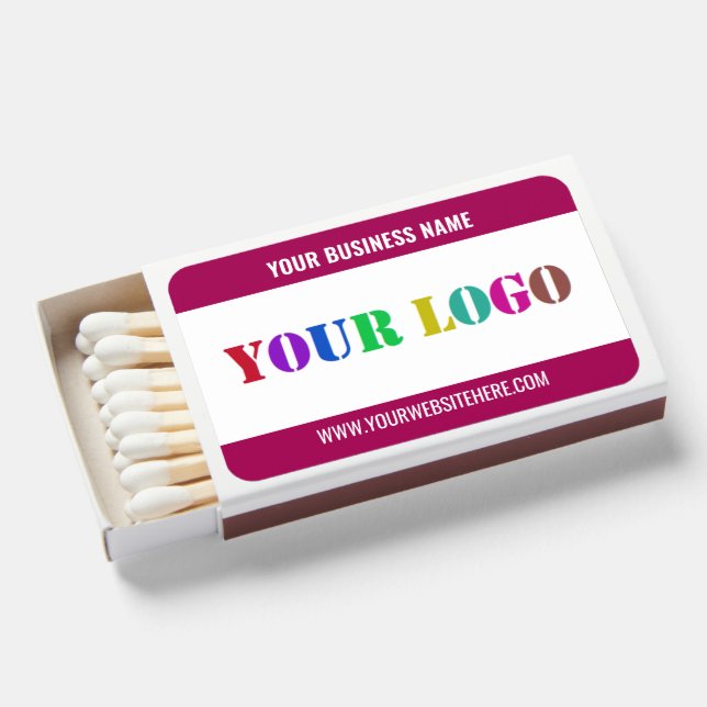 Business Logo Text Promotional Matchboxes Template (Front Open)