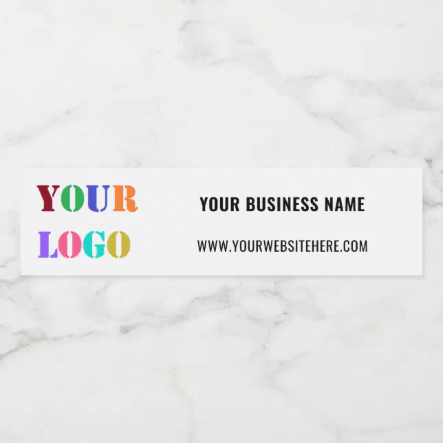 Bottle Label Example Text Business Logo Text Promotional Water Bottle Label | Zazzle