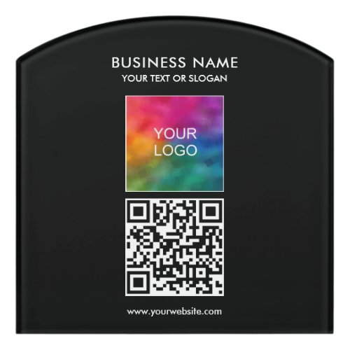 Business Logo Text QR Code Best Create Your Own Door Sign