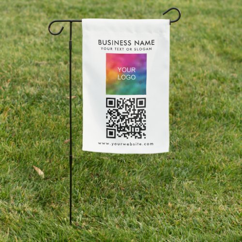 Business Logo Text QR Code Custom Template Best Garden Flag