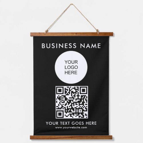Business Logo Text Template Promotional QR Code Hanging Tapestry
