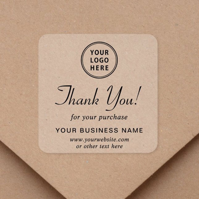  Business Logo Thank You Clear Square Sticker (Creator Uploaded)