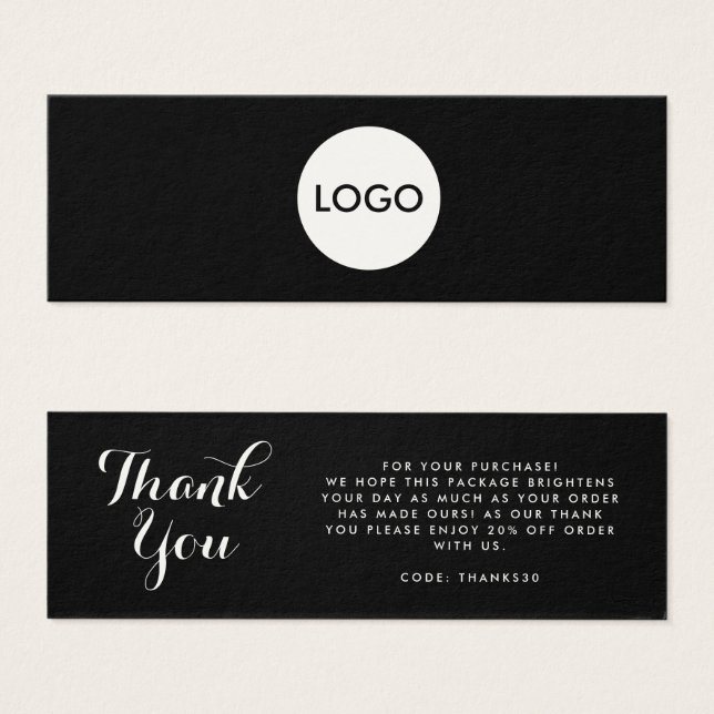  Business logo thank you insert card (Front & Back)