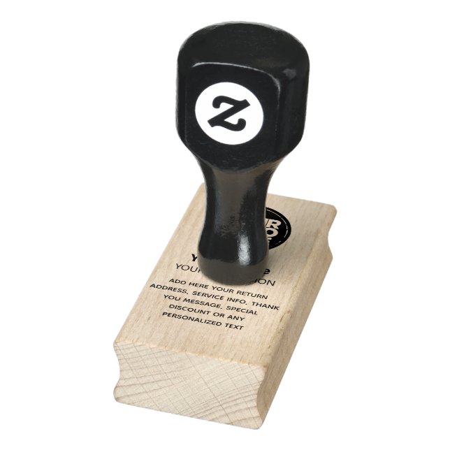 Business Logo Thank You Return Address Vertical Rubber Stamp (Stamp)
