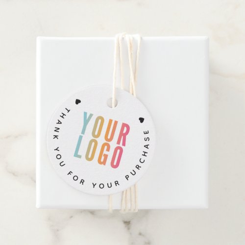 Business Logo Thank You White Hang Tag with String