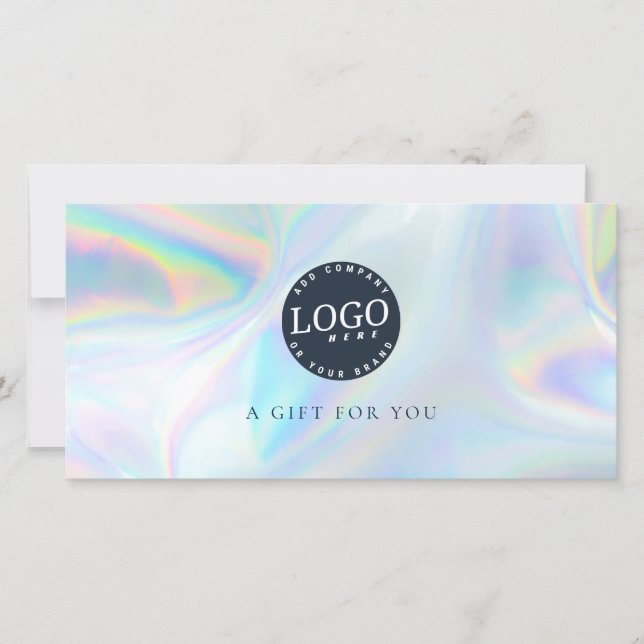 Business Logo Trendy Iridescent Gift Certificate (Front)