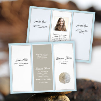 Business Logo Tri-fold Brochure Owner Photo Flyer by millhill at Zazzle