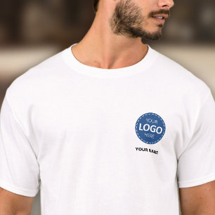 Business Logo Upload Template - Staff Name T-Shirt