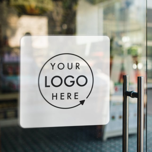 Business Logo | Upload your Company Logo Custom Window Cling (Company branded professional vinyl decal signs for small business promotion.)