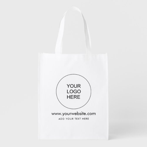 Business Logo Url QR Code Double Sided Template Grocery Bag