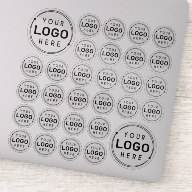 Business Logo Variety Sizes 30 Clear Stickers (Detail)