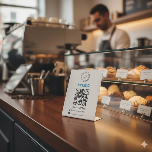 Business Logo Venmo QR Code Payment - Scan to Pay Pedestal Sign (Creator Uploaded)