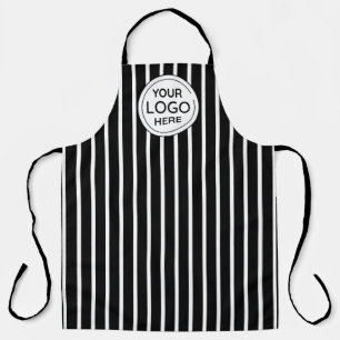 Business Logo Vertical White Stripes  Apron