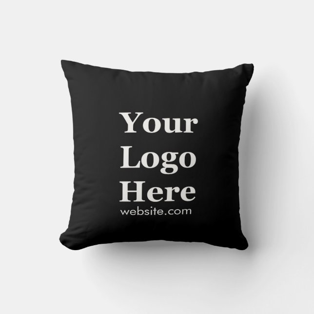 Business Logo Website Black and White Throw Pillow (Front)